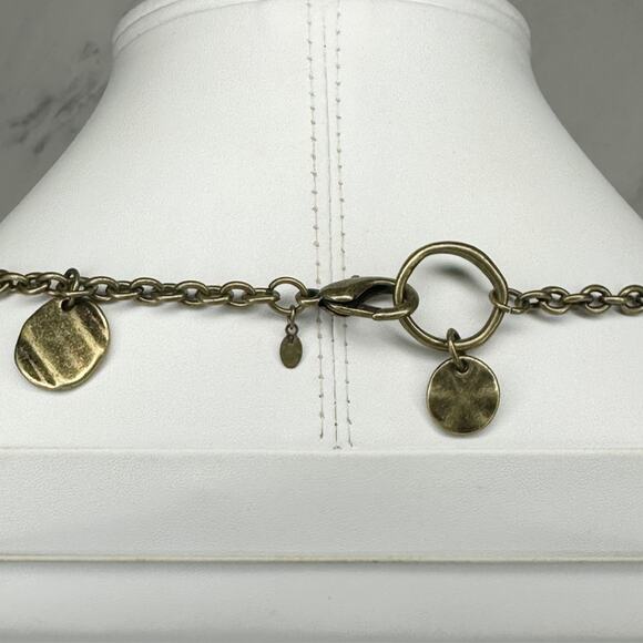 Premier Designs Hammered Metal Gold Tone Long Necklace - Picture 3 of 12